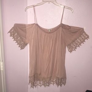 Crochet light blush sweet top